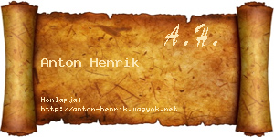 Anton Henrik névjegykártya