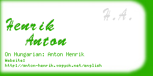 henrik anton business card